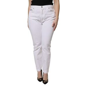 Dolce & Gabbana White Cotton Mid Waist Skinny Denim Women's Jeans